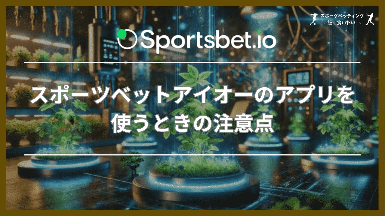 スポーツベットアイオー(Sportsbet.io)のアプリを使うときの注意点