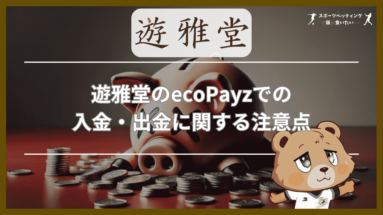 遊雅堂(ゆうがどう)のecoPayz(エコペイズ)での入金・出金に関する注意点